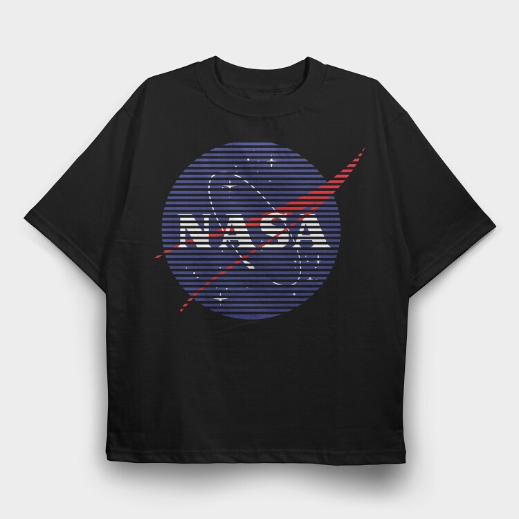 Nasa Stripes, Tricou Oversize Barbati (Unisex)