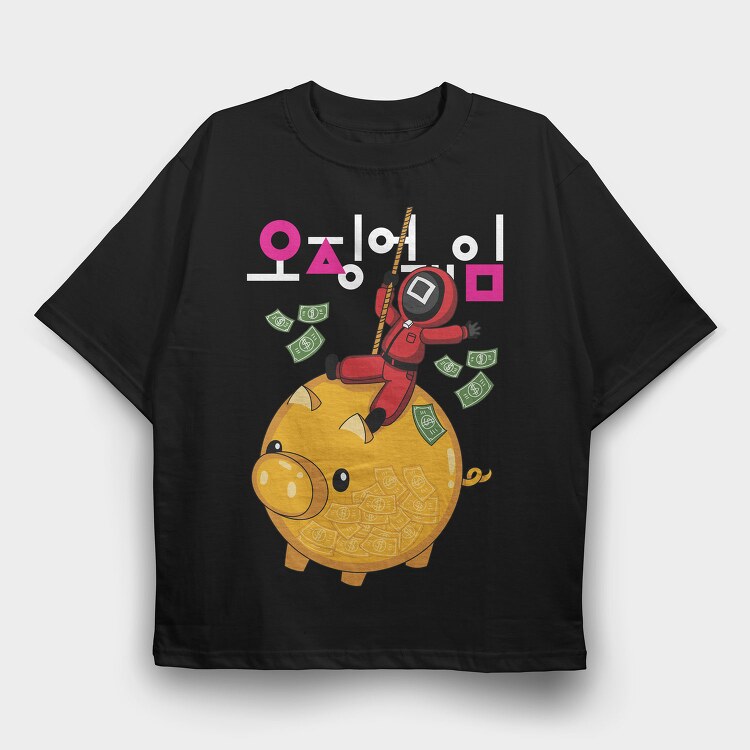 Piggy Bank Climb, Tricou Oversize Barbati (Unisex)