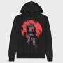 Red Samurai Warrior, Hanorac Oversize Barbati (Unisex)