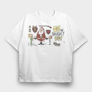 Santas Naughty List, Tricou Oversize Barbati (Unisex)