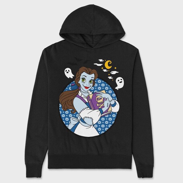 Skeleton Belle Book, Hanorac Oversize Barbati (Unisex)