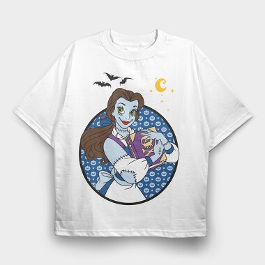 Skeleton Belle Book, Tricou Oversize Barbati (Unisex)