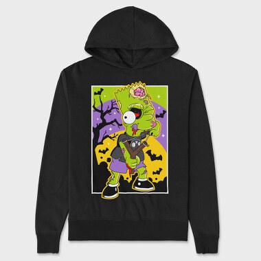Zombie Bart Halloween, Hanorac Oversize Barbati (Unisex)