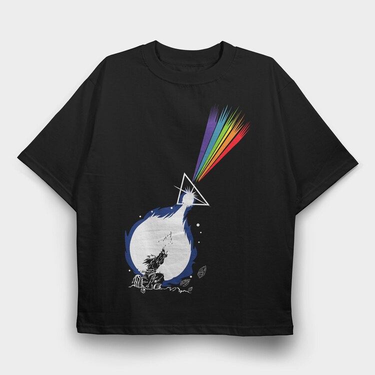 Rainbow Burst, Tricou Oversize Barbati (Unisex)