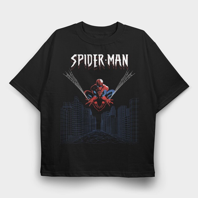 Spiderman Cityscape, Tricou Oversize Barbati (Unisex)