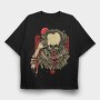 Skull Blood Splash, Tricou Oversize Barbati (Unisex)