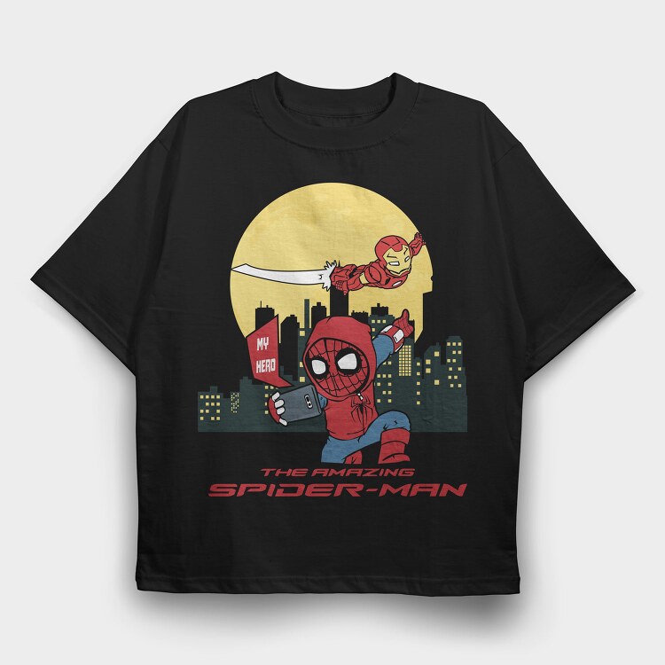 Spiderman My Hero, Tricou Oversize Barbati (Unisex)