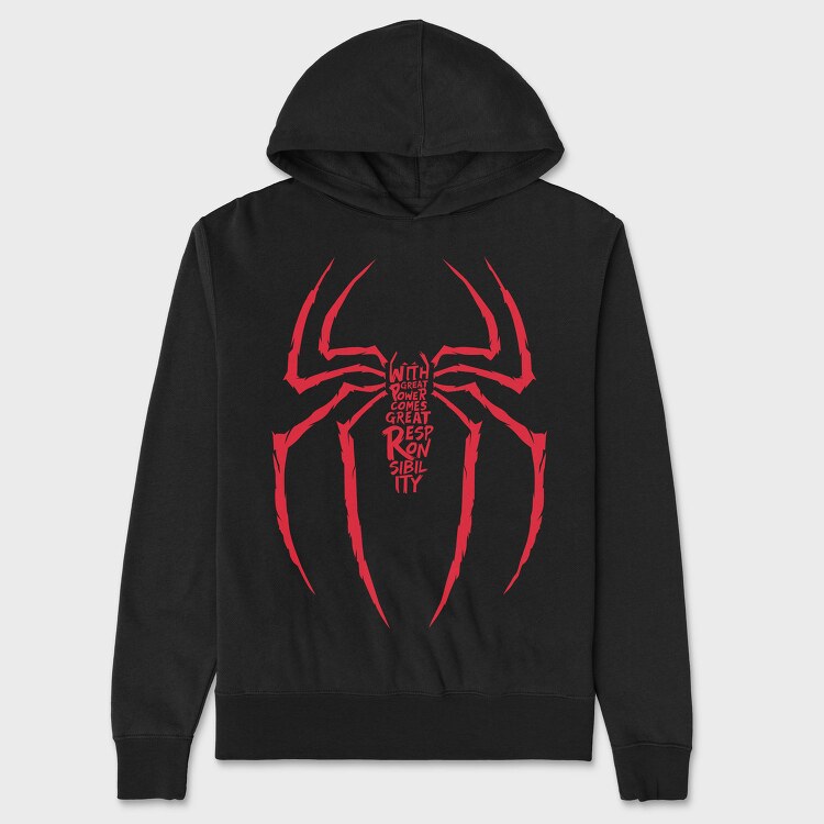 Spiderman Power Responsibility, Hanorac Oversize Barbati (Unisex)
