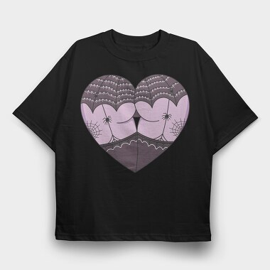 Spiderweb Heart, Tricou Oversize Barbati (Unisex)
