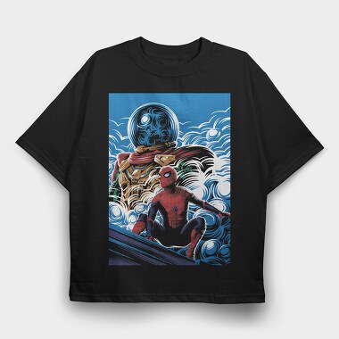 Spiderman Surfing Storm, Tricou Oversize Barbati (Unisex)