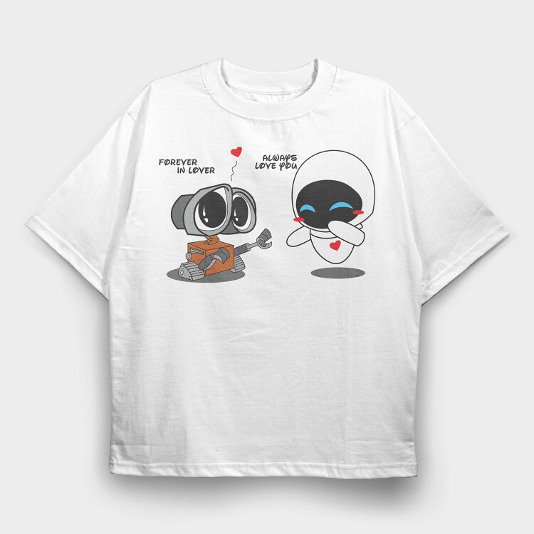 Wall E Love You, Tricou Oversize Barbati (Unisex)