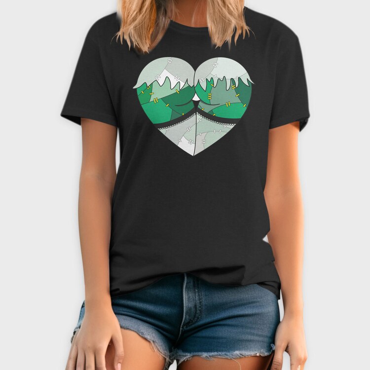 Heart Mountain Split, Tricou Barbati (Unisex)