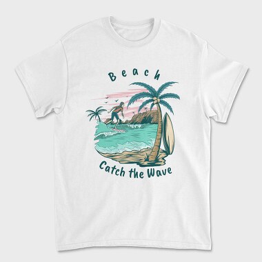 Beach Catch the Wave, Tricou Barbati (Unisex)