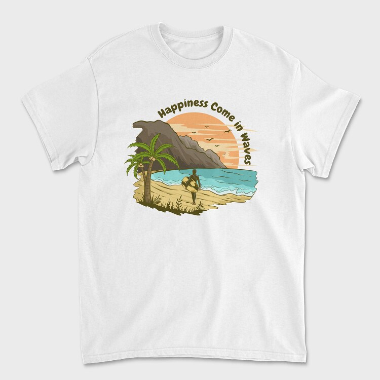 Happiness Come in Waves 2, Tricou Barbati (Unisex)