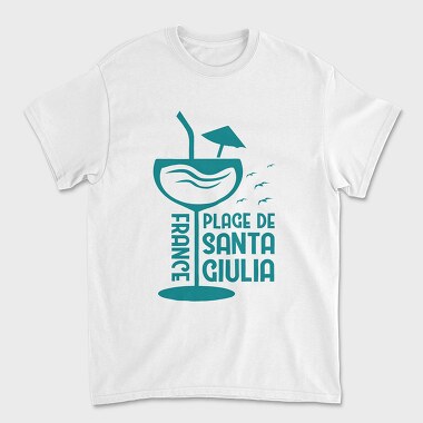 Plage De Santa Giulia, Tricou Barbati (Unisex)