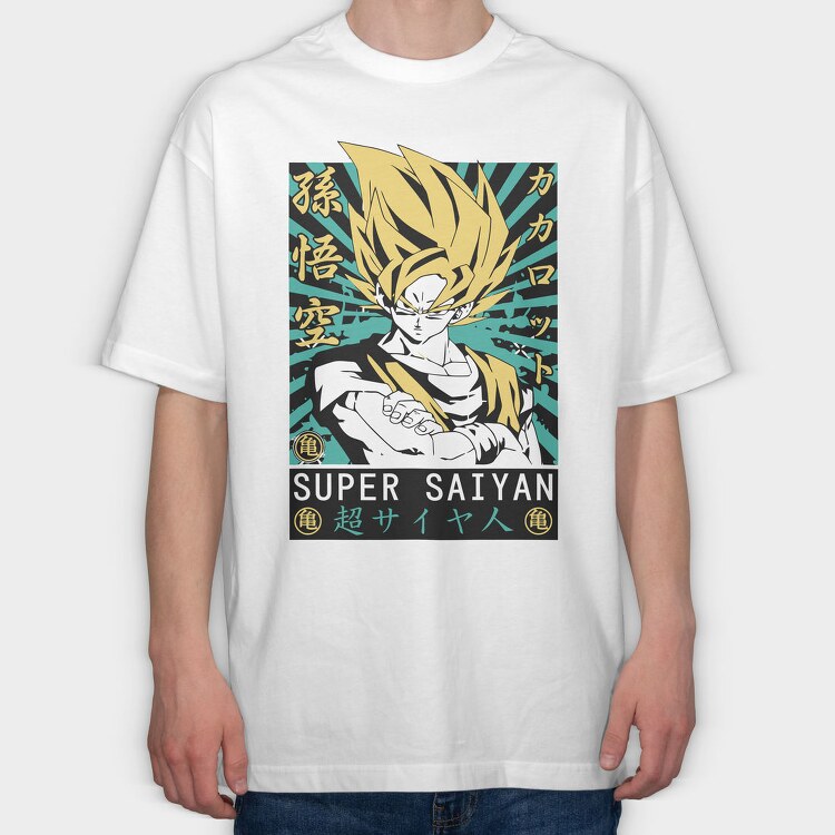 Super Saiyan Power 1, Tricou Oversize Barbati (Unisex)