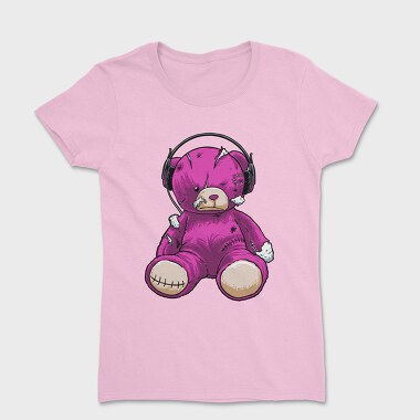 Headphones Pink Bear, Tricou Femei