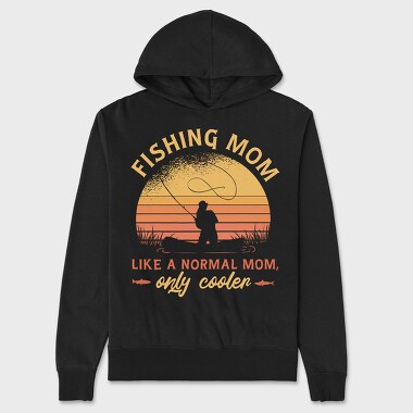 Fishing Mom, Hanorac Oversize Barbati (Unisex)