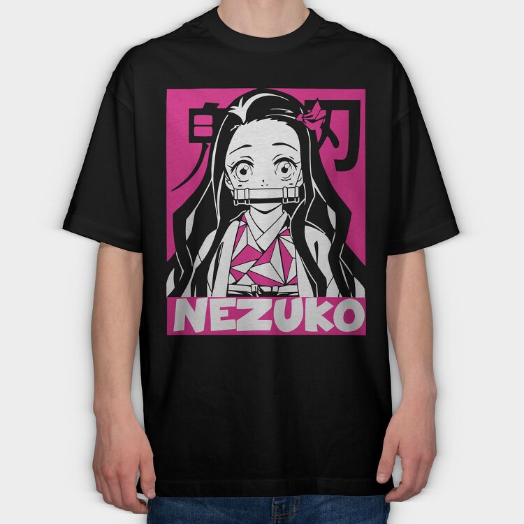 Nezuko Silhouette, Tricou Oversize Barbati (Unisex)