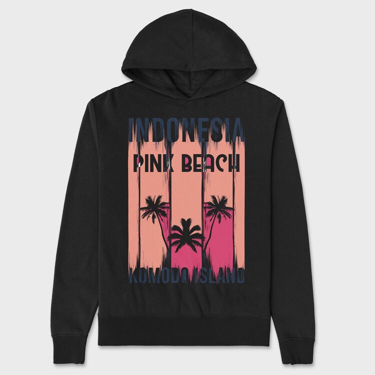 Pink Beach, Hanorac Oversize Barbati (Unisex)