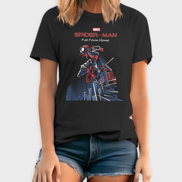 Spiderman Cityscape 1, Tricou Barbati (Unisex)