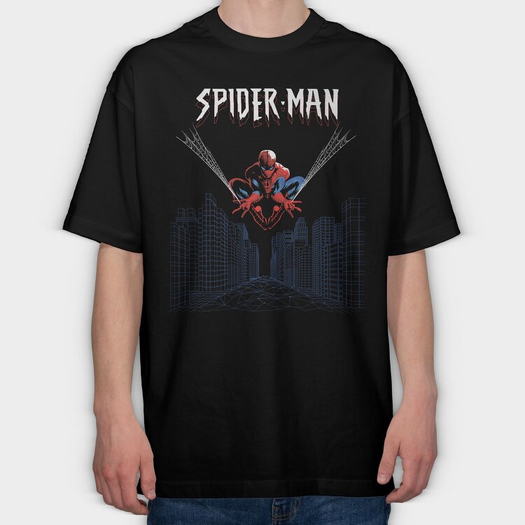 Spiderman Cityscape, Tricou Oversize Barbati (Unisex)