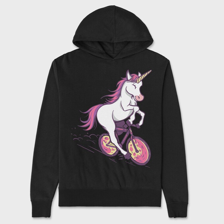 Bicicle Unicorn, Hanorac Oversize Barbati (Unisex)