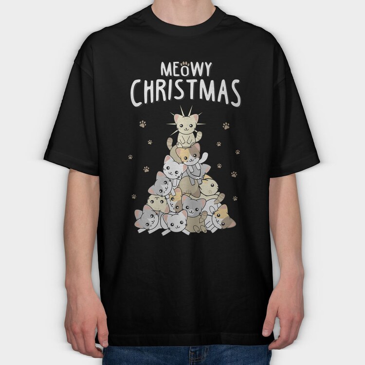 Meowmy Kitty Stack, Tricou Oversize Barbati (Unisex)