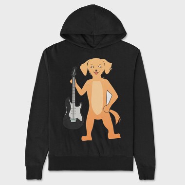 Dog Playing Guitar 9, Hanorac Oversize Barbati (Unisex)