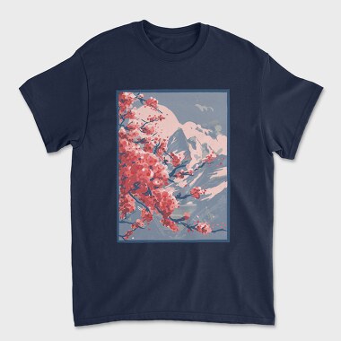 Tricou Barbati (Unisex), Sakura Mountains Paint