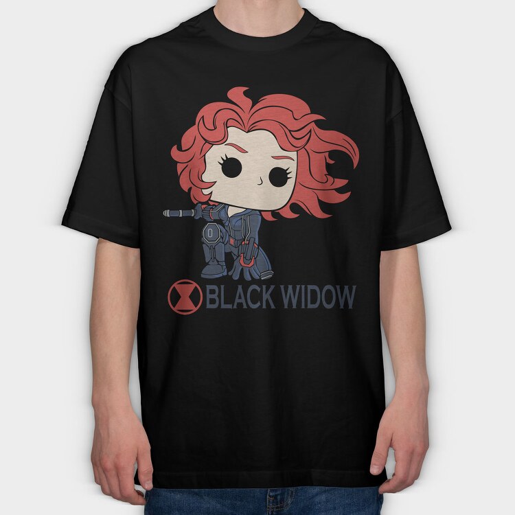 Black Widow Pop, Tricou Oversize Barbati (Unisex)