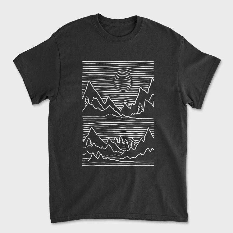 Mountains 3d, Tricou Barbati (Unisex)