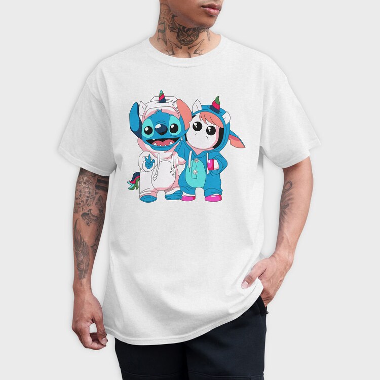 Stitch Unicorn Hoodie, Tricou Barbati (Unisex)