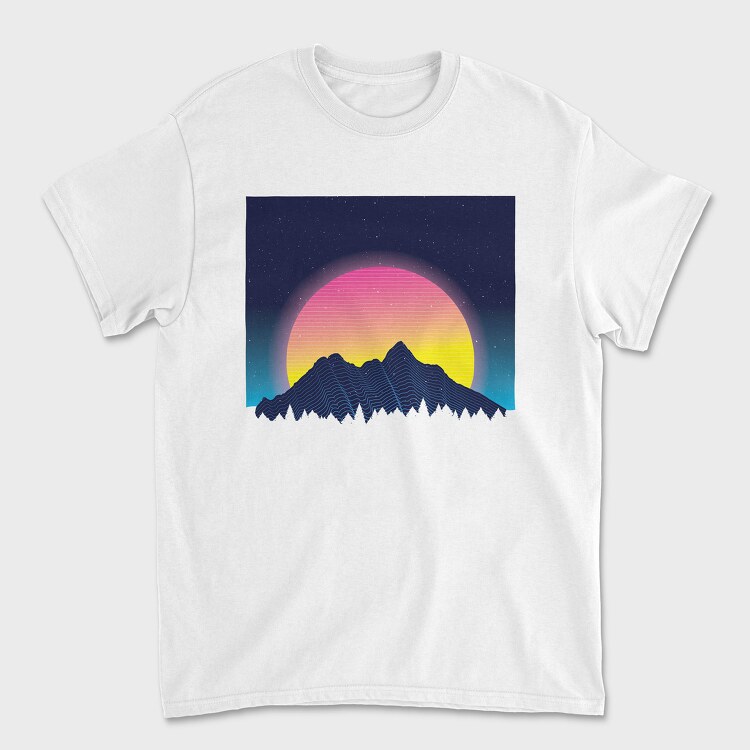 Neon Landscape, Tricou Barbati (Unisex)