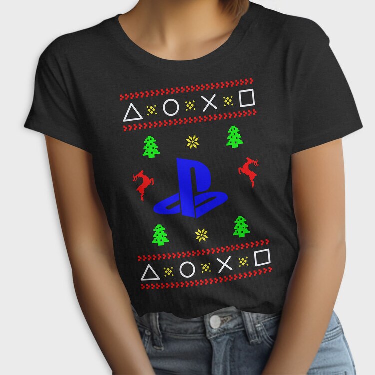 Playstation Xmas Sweater, Tricou Femei