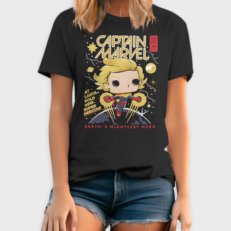 Captain Marvel Comic, Tricou Barbati (Unisex)