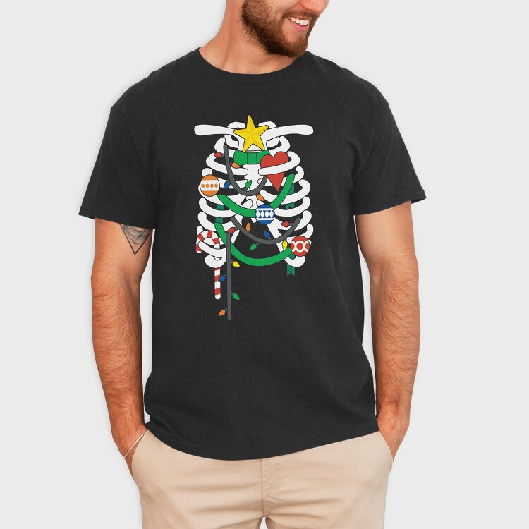 Christmas Lights Tree, Tricou Barbati (Unisex)