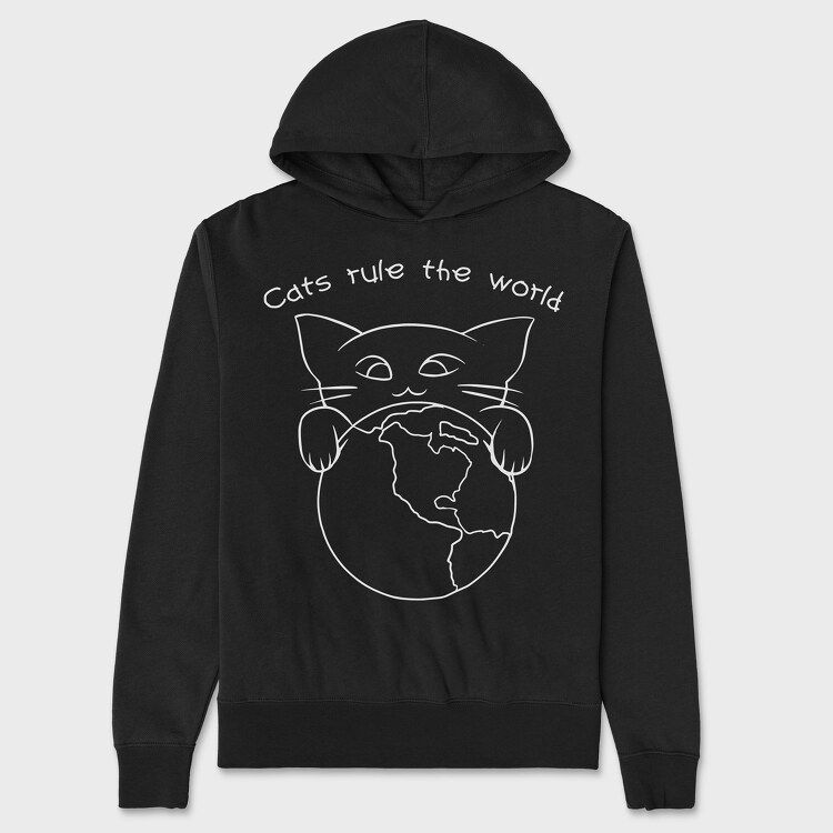 Cats Rule the World, Hanorac Oversize Barbati (Unisex)