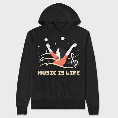 Music Is Life, Hanorac Oversize Barbati (Unisex)