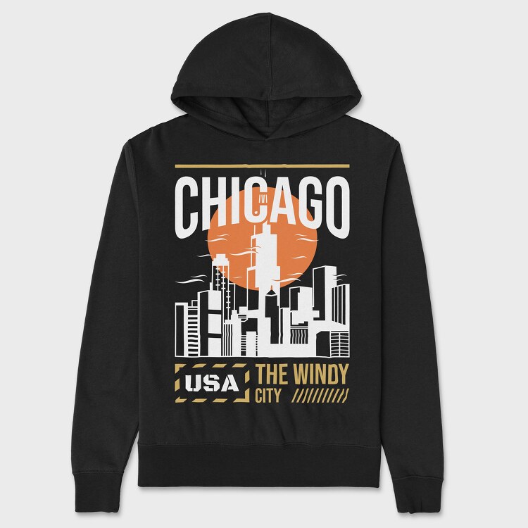 Chicago, Hanorac Oversize Barbati (Unisex)