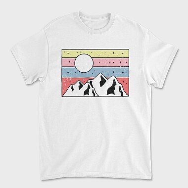 Tricou Barbati (Unisex), Retro Mountain Sunset