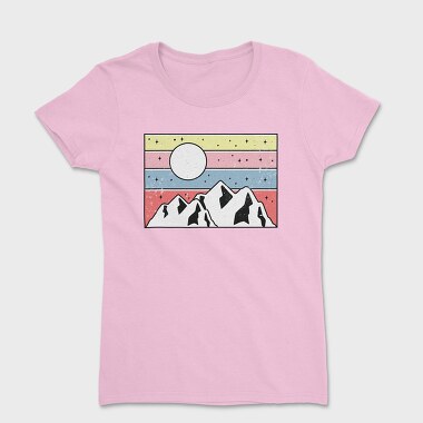 Tricou Femei, Retro Mountain Sunset