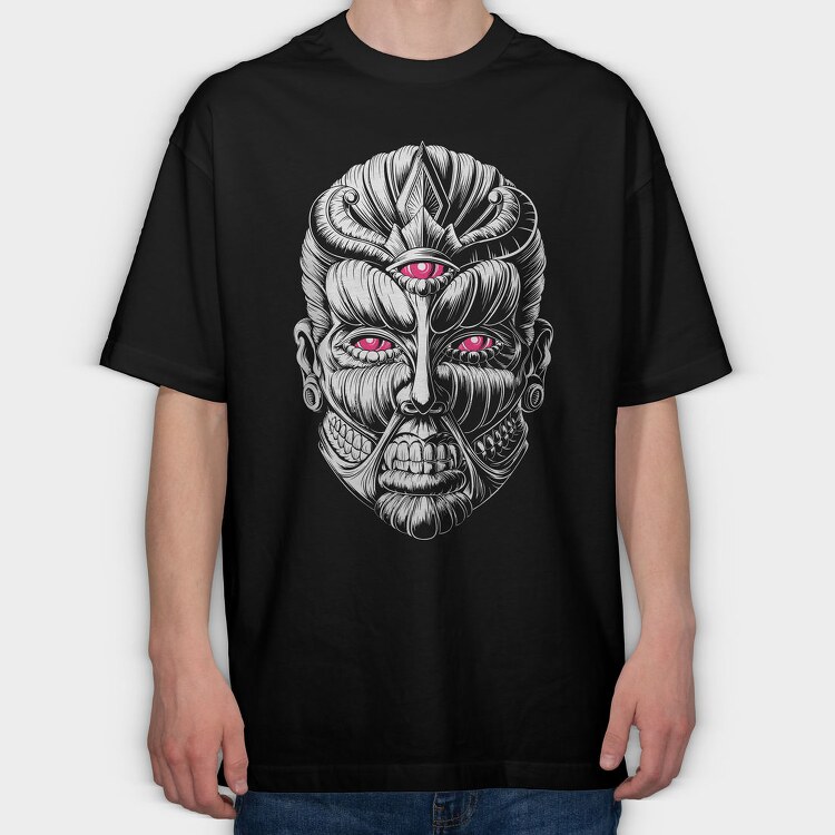 Red Eyes Sketch, Tricou Oversize Barbati (Unisex)