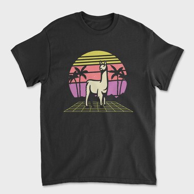 Tricou Barbati (Unisex), Retro Llama