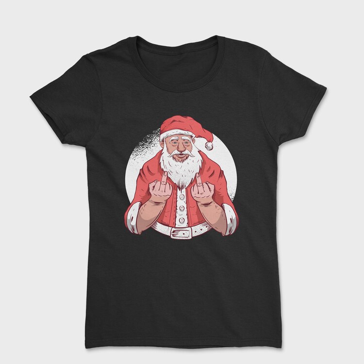 Tricou Femei, Santa Middle Finger