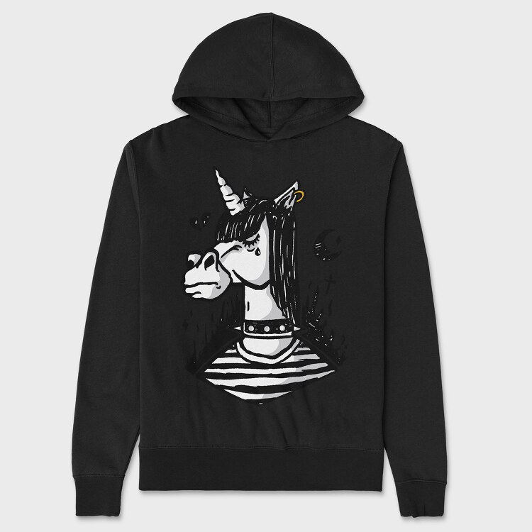 Emo Unicorn, Hanorac Oversize Barbati (Unisex)