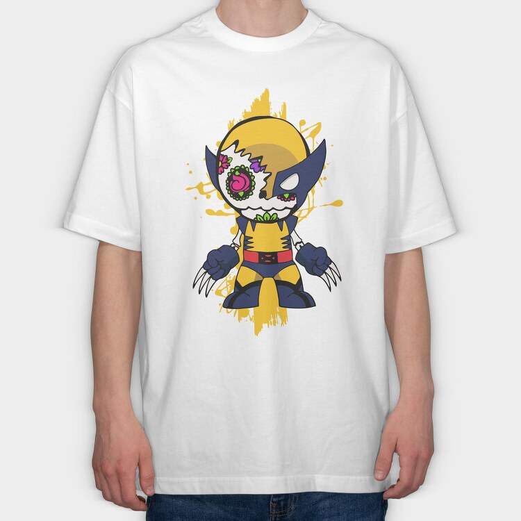 Day Of The Dead Wolverine, Tricou Oversize Barbati (Unisex)