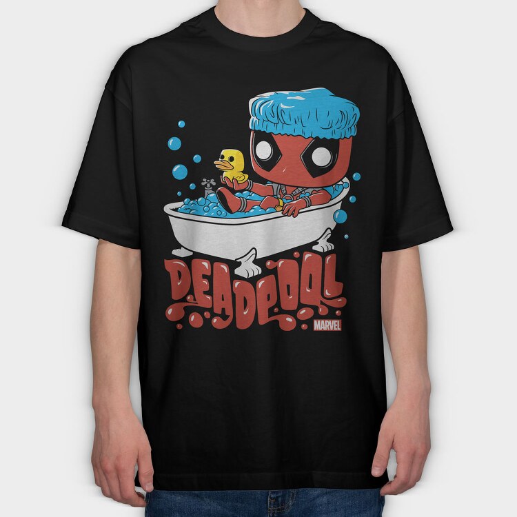 Deadpool Bath Time, Tricou Oversize Barbati (Unisex)