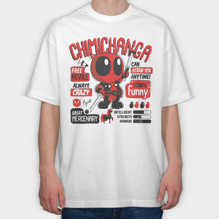 Deadpool Chibi Advice, Tricou Oversize Barbati (Unisex)
