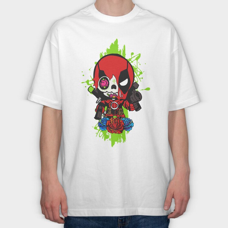 Deadpool Chibi Rose, Tricou Oversize Barbati (Unisex)